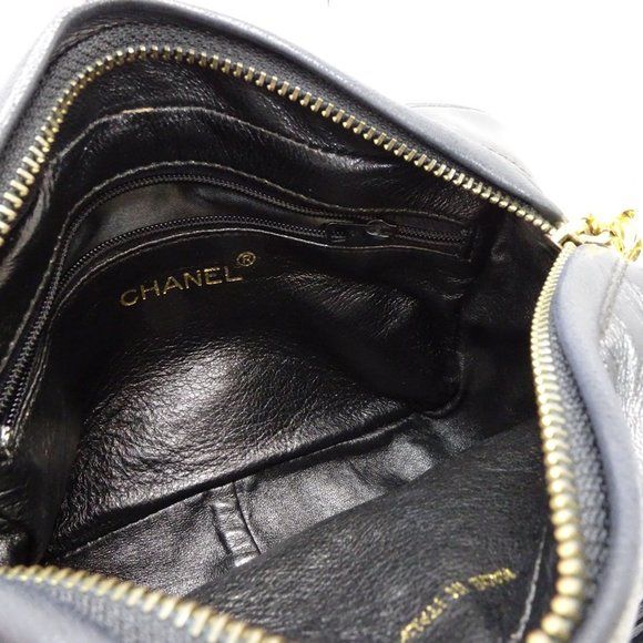 Chanel Chain Shoulder Bag Crossbody Lambskin Black - Picture 6 of 8